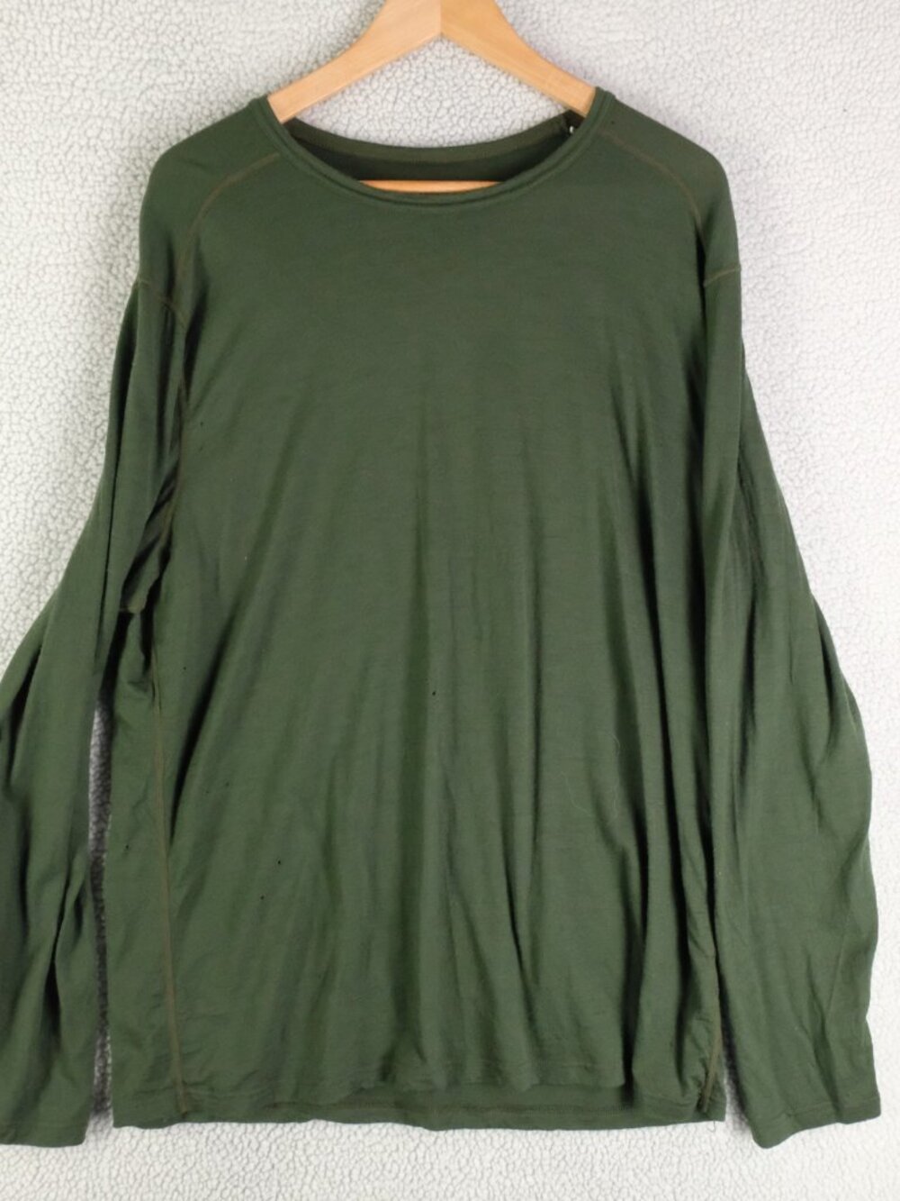 True North Shirt Mens Extra Large Green Merino Wool Base Layer Long Sleeve